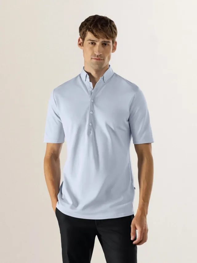 Le Nouveau Chef Matteo Light Blue polo manches courtes
