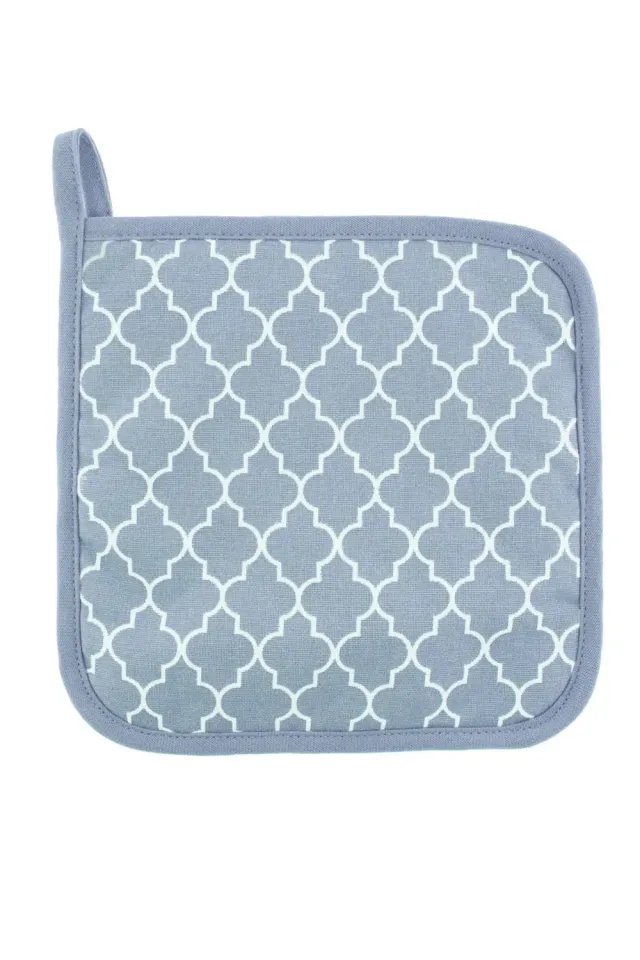 Lot 2 maniques Unichef coton géométrique bleu clair
