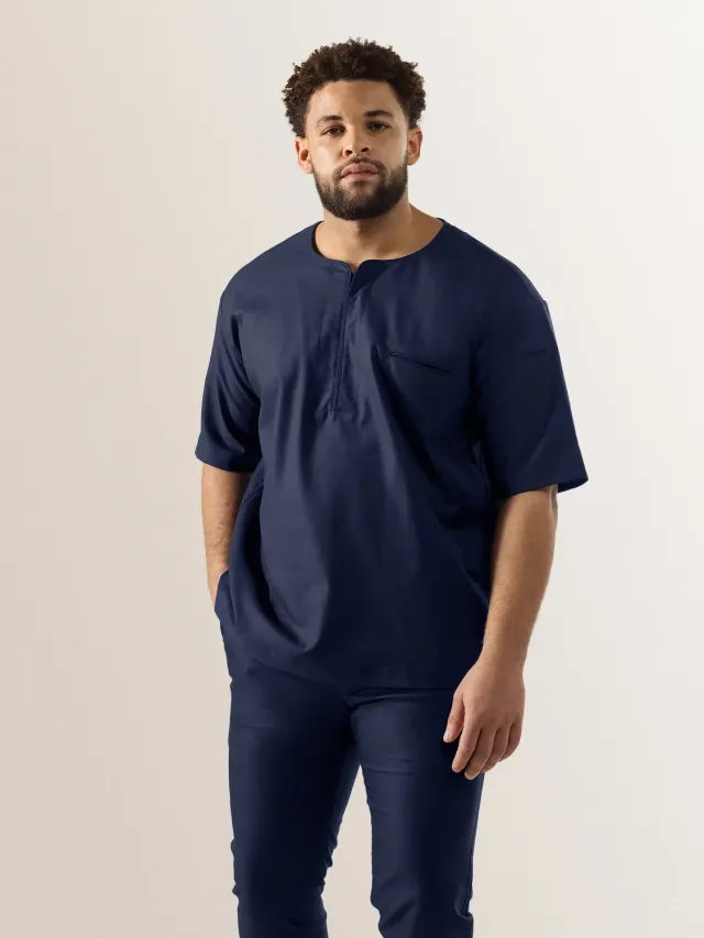 Le Nouveau Chef Norian Deep Blue veste cuisine manche courte