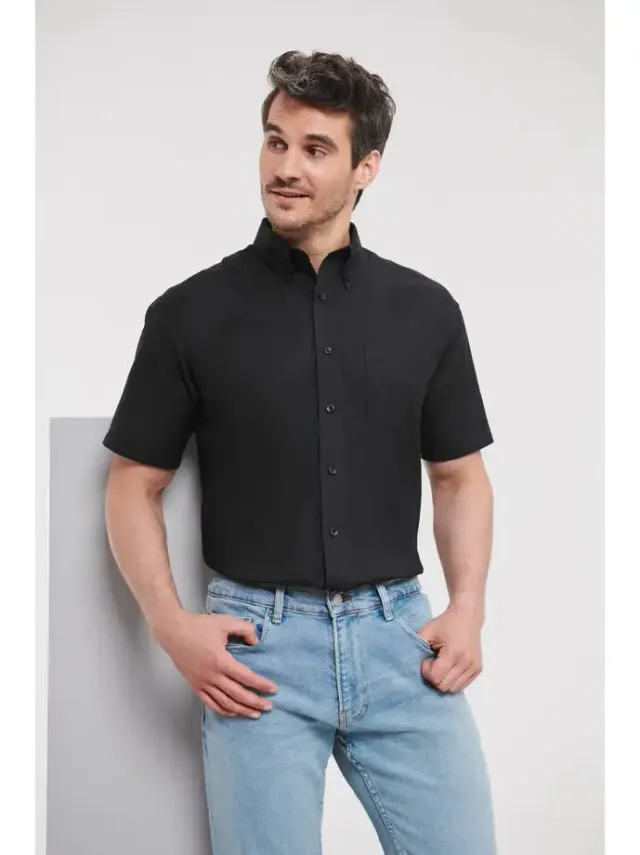 Unichef chemise Oxford manches courtes col boutonné