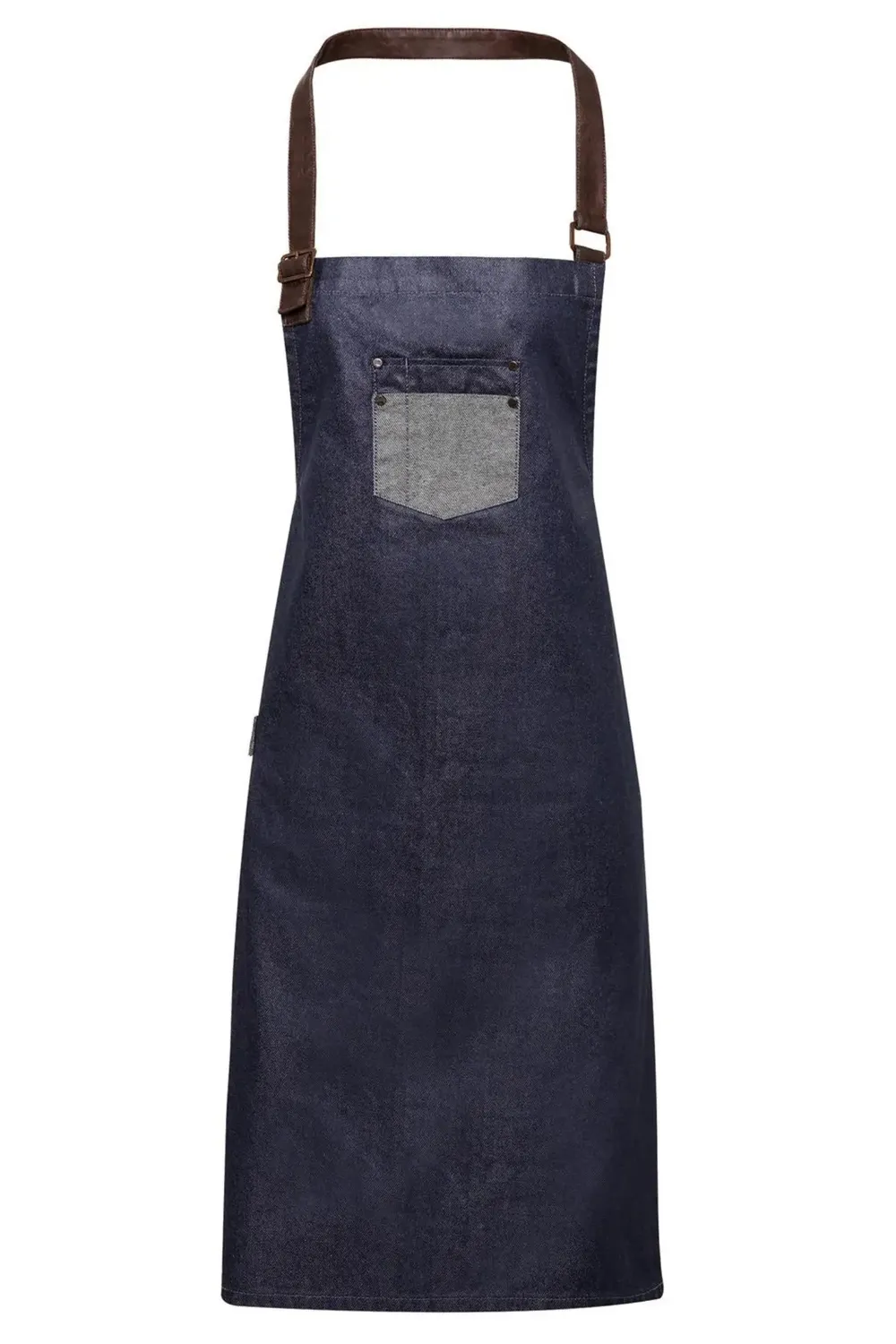 Unichef Division tablier bavette denim ciré vintage