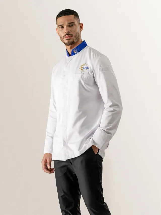 Le Nouveau Chef Gusto veste de chef Blanc fermeture invisible