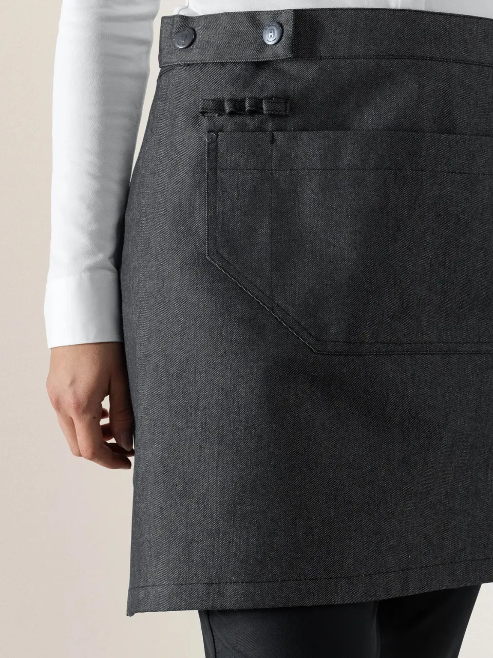 Le Nouveau Chef Miami Strap Heavy Black Denim sangle tablier