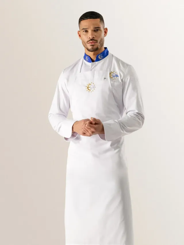 Le Nouveau Chef Euro-Toques Denver tablier cuisine blanc